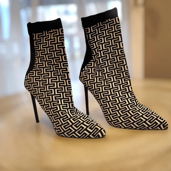 Geometric Patterned Ankle Boots Anna Mitchell Size 8 1/2 - Picture 1 of 6